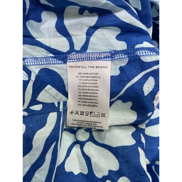 Faithfull The Brand 'Marinelli' Blue Cotton Mini Dress Size XS - Picture 5 of 5